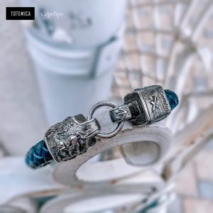 Браслет Стрелец | Серебро | Плетеная кожа