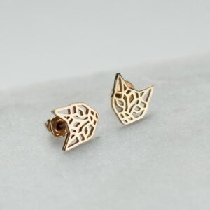 Серьги Кошки (Кошка) | Серебро с позолотой | Коллекция Geometry