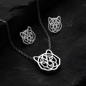Комплект Тигрица | Серебро | Коллекция Geometry