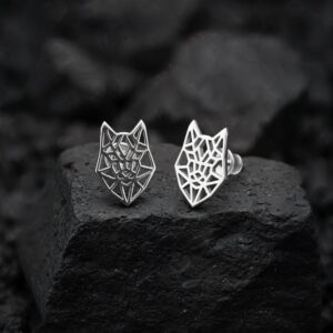 Серьги Волк | Серебро | Коллекция Geometry